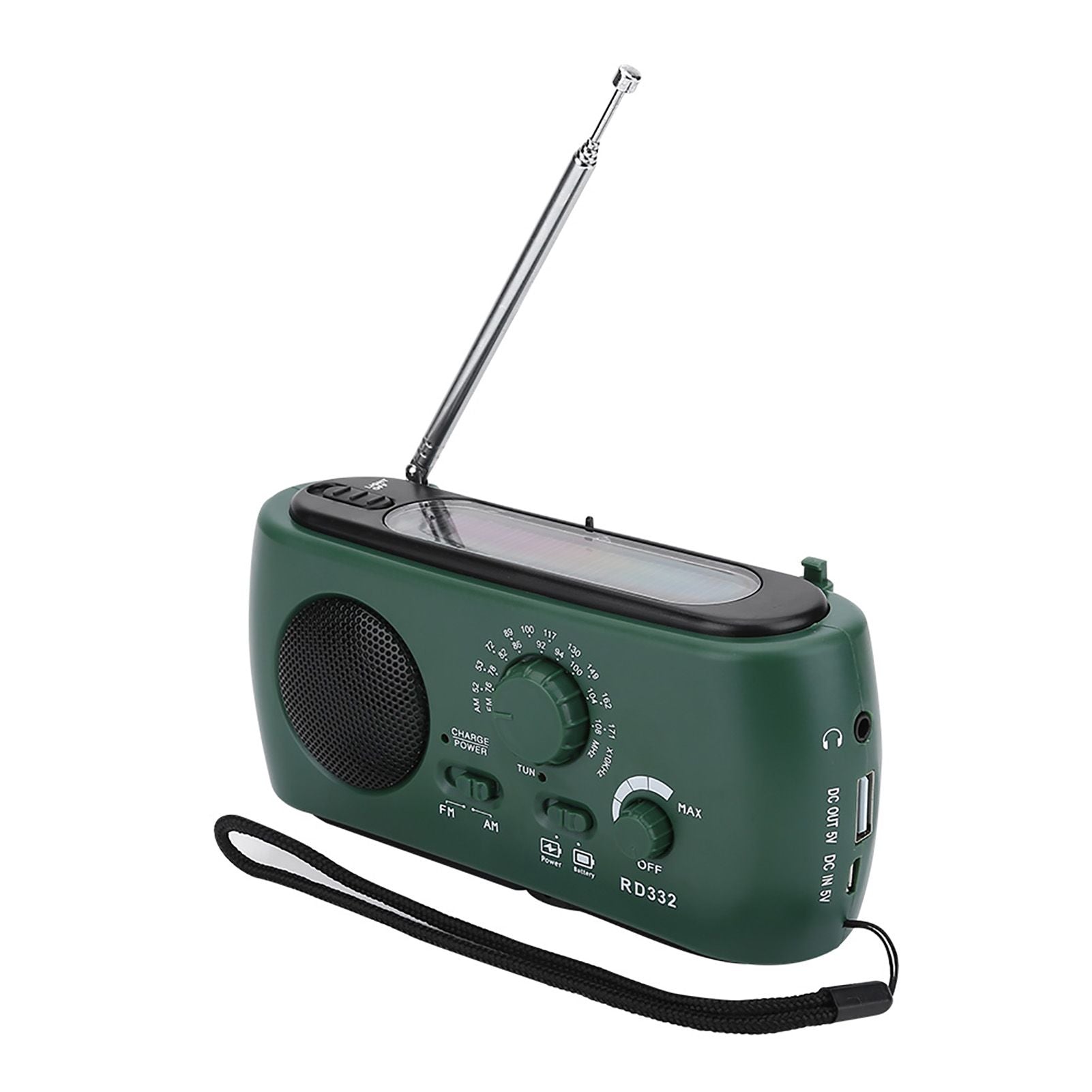Solar Hand Crank AM/FM Radio with LED Flashlight Emergency Phone Charger
