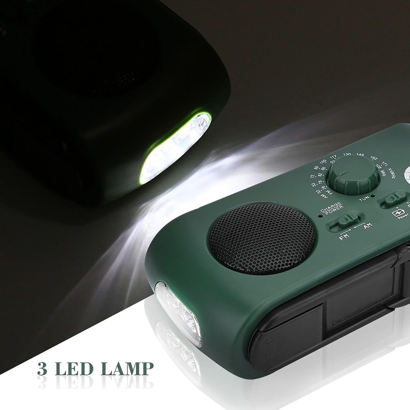 Solar Hand Crank AM/FM Radio with LED Flashlight Emergency Phone Charger