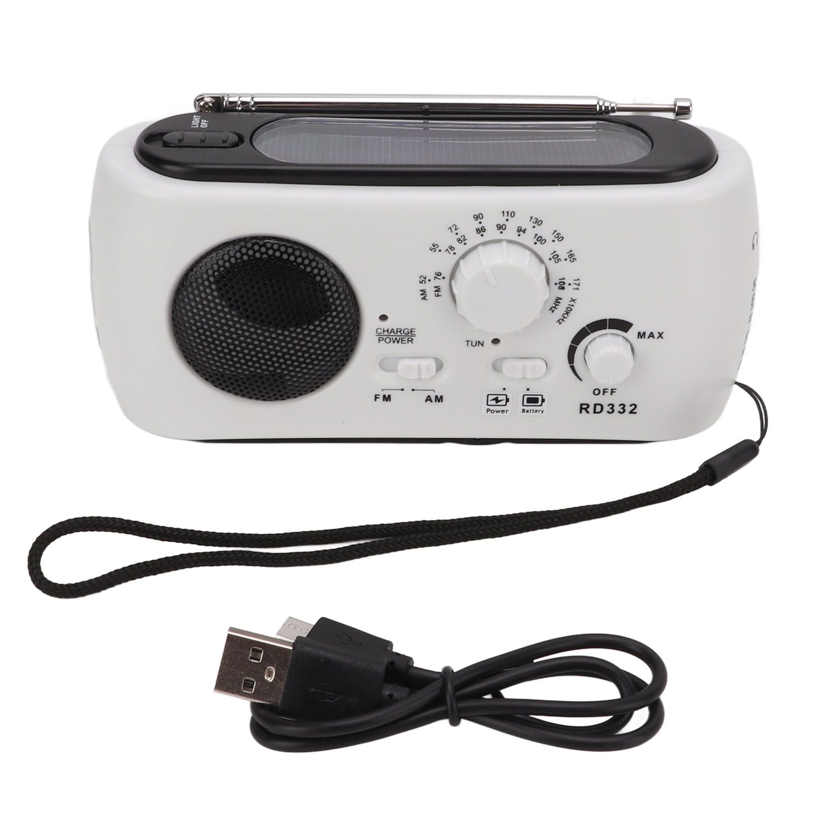 Solar Hand Crank AM/FM Radio with LED Flashlight Emergency Phone Charger