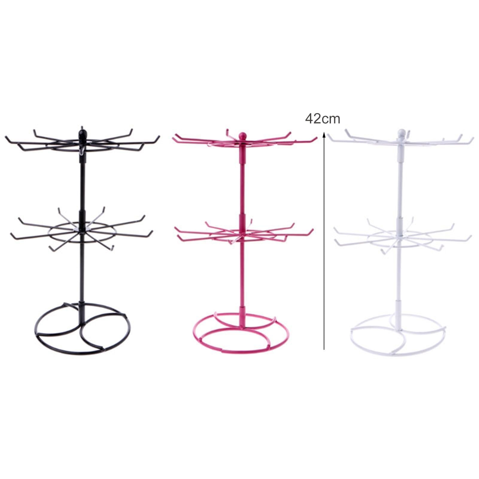 Jewelry Display Rack Double Tier Jewelry Stand Portable Metal Jewelry Rack for Home