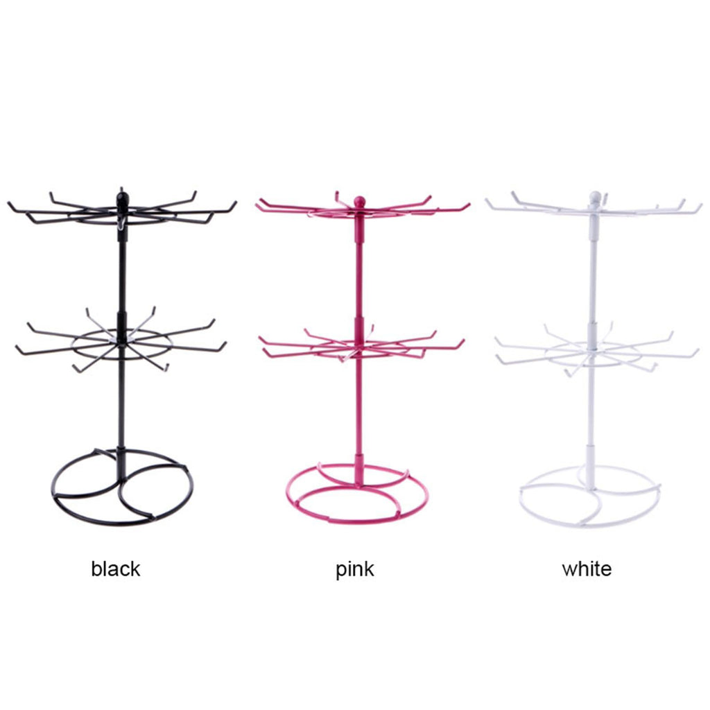 Jewelry Display Rack Double Tier Jewelry Stand Portable Metal Jewelry Rack for Home
