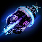 Hair Drier Mute 360 Degree Rotatable Nozzle Fast Drying ABS PP Portable Blow Dryer for Home Salon Rose avec lumière bleue