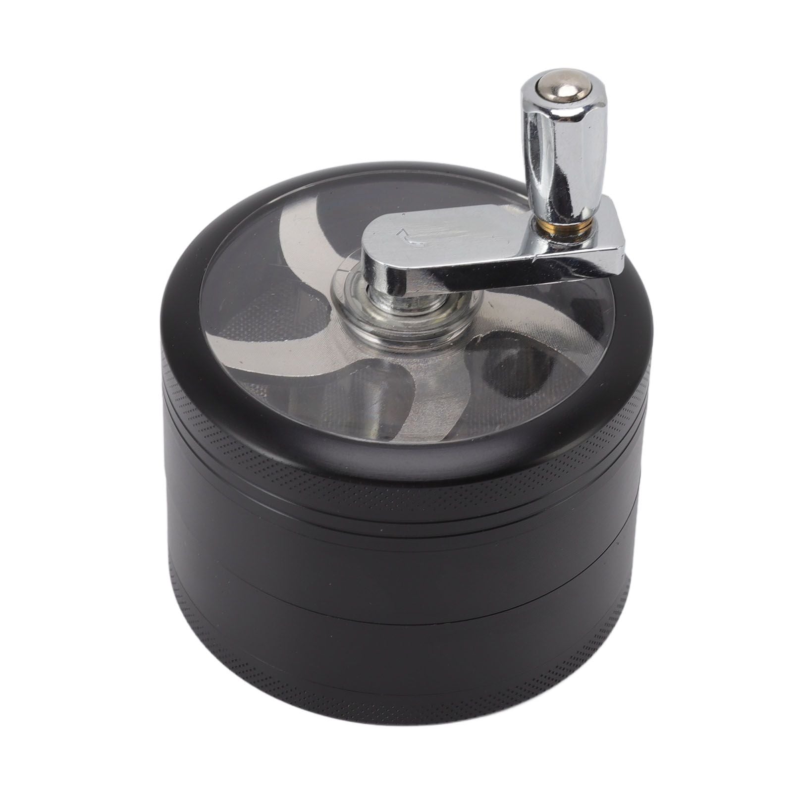 4 Layers Hand Crank Spices Grinder Zinc Alloy 60mm Manual Spice Grinder with Filter