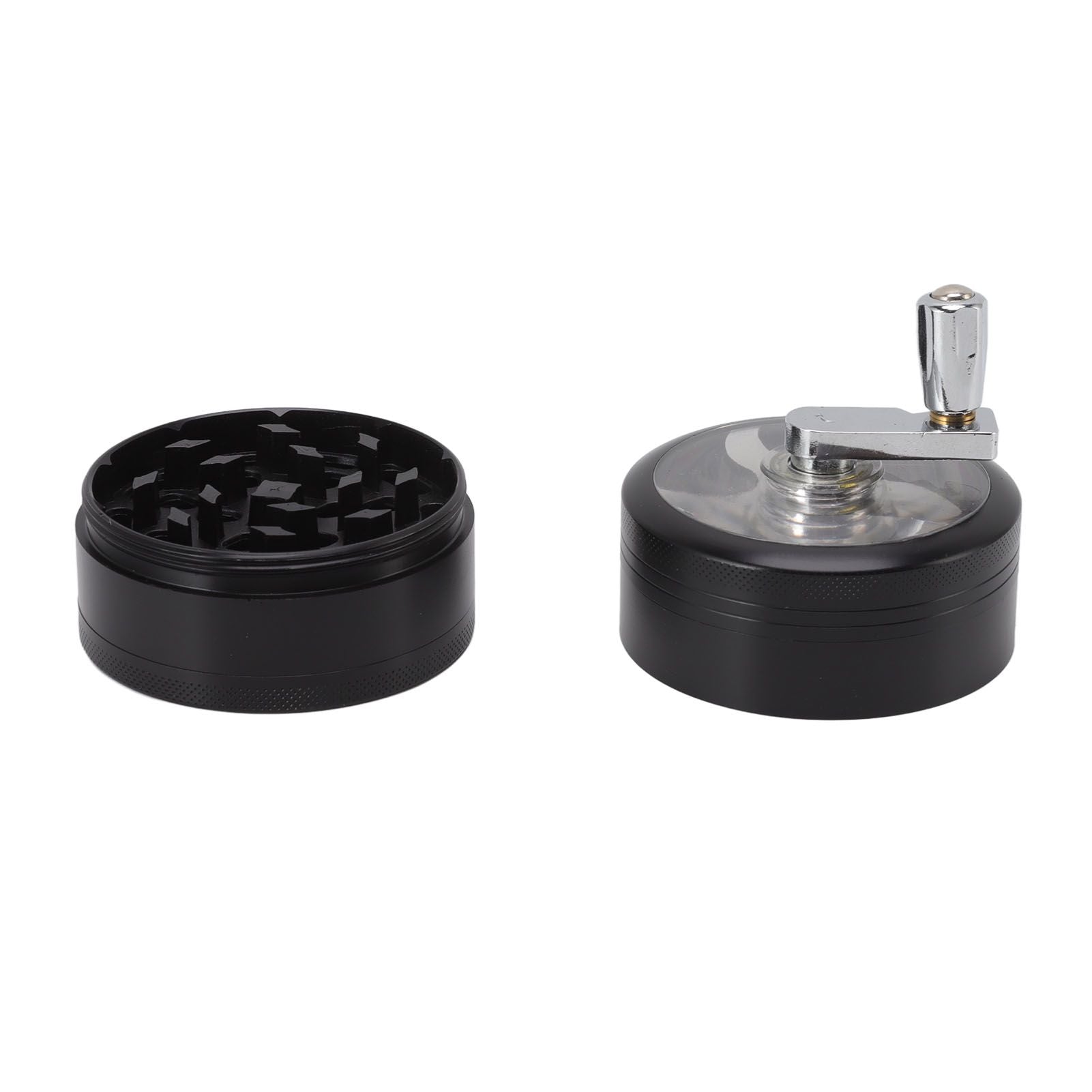 4 Layers Hand Crank Spices Grinder Zinc Alloy 60mm Manual Spice Grinder with Filter