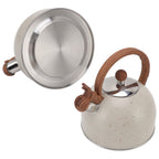 Whistling Kettle 2.5L Capacity Stainless Steel Stovetop Teapot for Water Boiling Beige