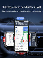 A6 Magnetic Dual Mode Wireless Car Charger Mount for iPhone Samsung Android Phones，black