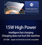 A6 Magnetic Dual Mode Wireless Car Charger Mount for iPhone Samsung Android Phones，orange