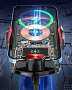 A6 Magnetic Dual Mode Wireless Car Charger Mount for iPhone Samsung Android Phones，orange