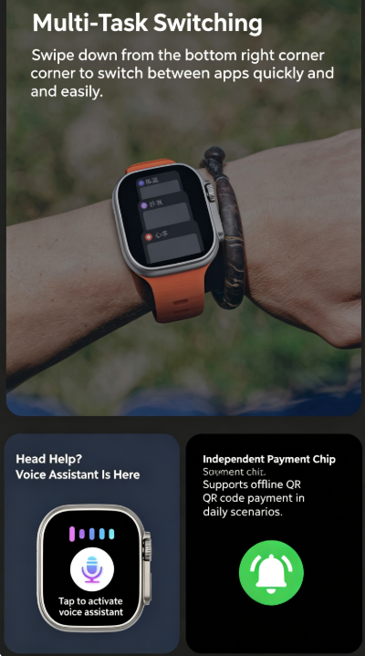 DT8-Ultra Large Screen Smart Watch,orange