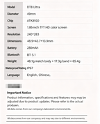 DT8-Ultra Large Screen Smart Watch,orange