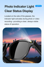 Dth03 AI Smart Sunglasses, UV400 Protection Bluetooth Call Audio Glasses，black