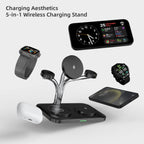 OC22 5-in-1 Wireless Charging Stand Multi Device Fast Charging Dock，black
