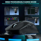 SOLAKAKA SM820 Wireless Gaming Mouse with RGB Charging Dock,24000 DPI Tri-Modes Wireless Mouse，black
