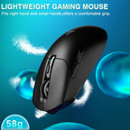 SOLAKAKA SM820 Wireless Gaming Mouse with RGB Charging Dock,24000 DPI Tri-Modes Wireless Mouse，black