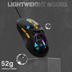 SOLAKAKA SM901 Gaming Mouse,13800DPI RGB Mouse with Programmable Buttons,53g Lightweight Wired Mouses for Gamer,Black