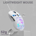 SOLAKAKA SM901 Gaming Mouse,13800DPI RGB Mouse with Programmable Buttons,53g Lightweight Wired Mouses for Gamer,white