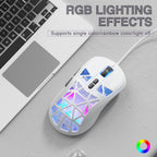 SOLAKAKA SM901 Gaming Mouse,13800DPI RGB Mouse with Programmable Buttons,53g Lightweight Wired Mouses for Gamer,white