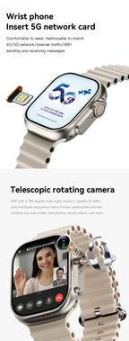 UltraAi3 5G Smart Watch, Retractable Rotating Camera，black