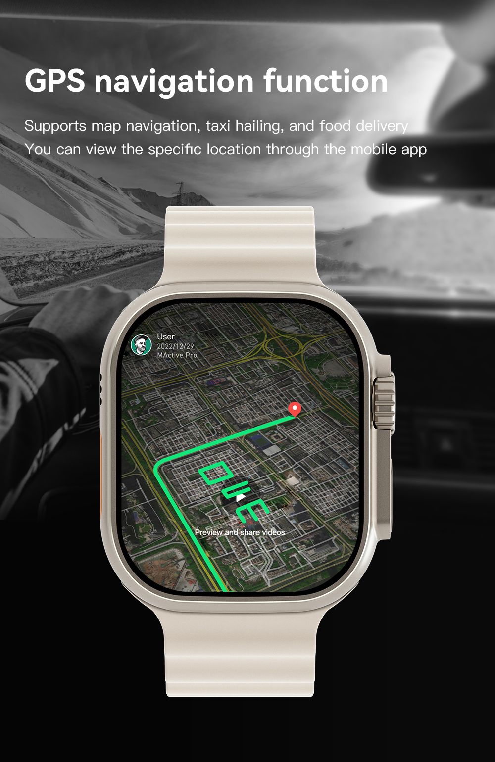 UltraAi3 5G Smart Watch, Retractable Rotating Camera，black