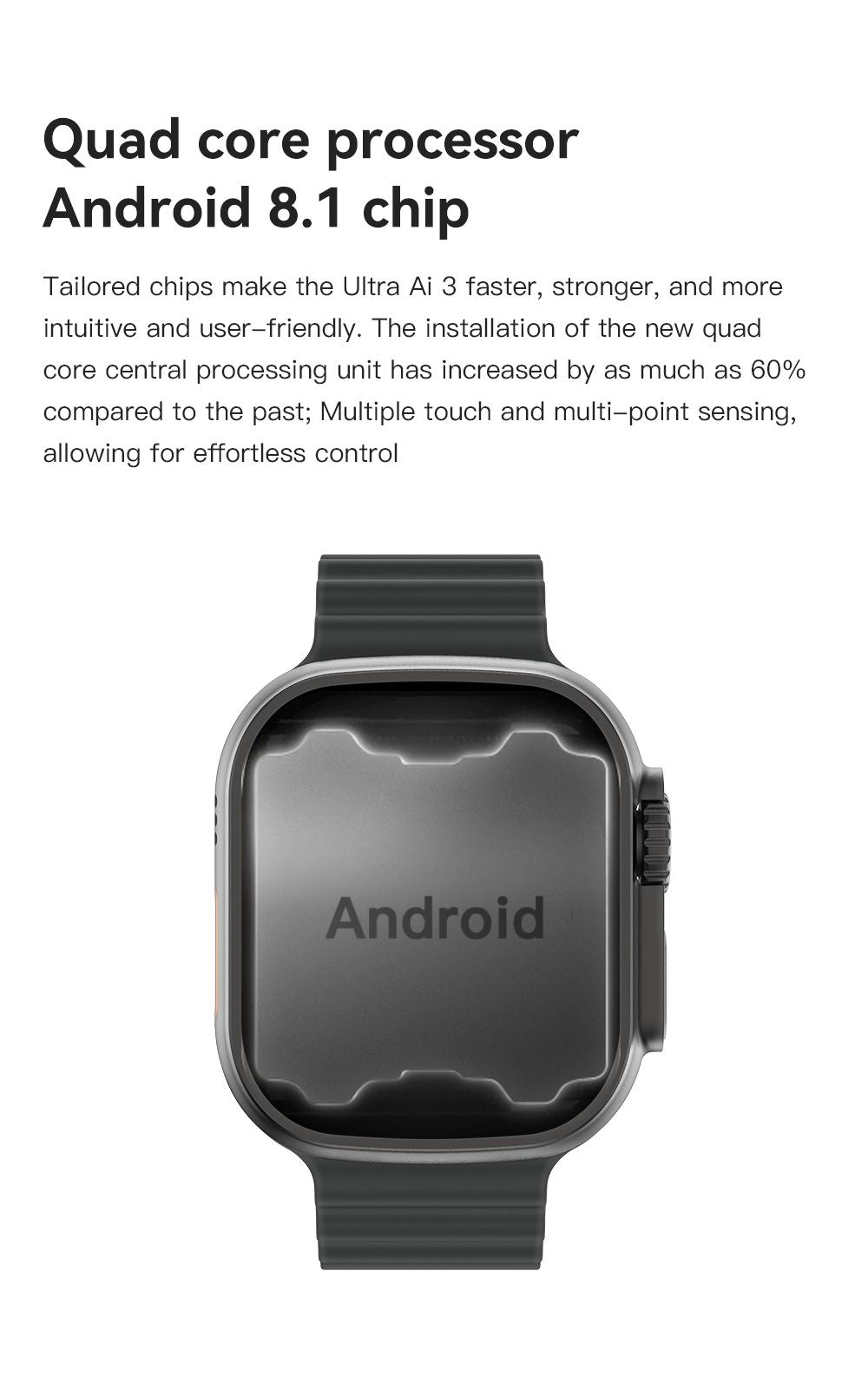 UltraAi3 5G Smart Watch, Retractable Rotating Camera，silver