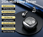 Y19 Mini Hidden Sleep Wireless Bluetooth Earbuds with LED Digital Display，black