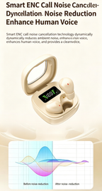 Y19 Mini Hidden Sleep Wireless Bluetooth Earbuds with LED Digital Display，green