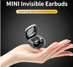 Y19 Mini Hidden Sleep Wireless Bluetooth Earbuds with LED Digital Display，white