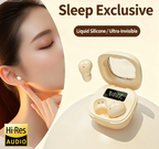 Y19 Mini Hidden Sleep Wireless Bluetooth Earbuds with LED Digital Display，white
