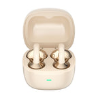 Y63 Zero Pressure Open Ear Wireless Earbuds Bluetooth 6.0 Heavy Bass Headphones，Cream Skin