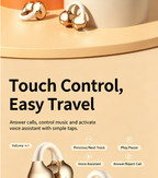Y63 Zero Pressure Open Ear Wireless Earbuds Bluetooth 6.0 Heavy Bass Headphones，orange