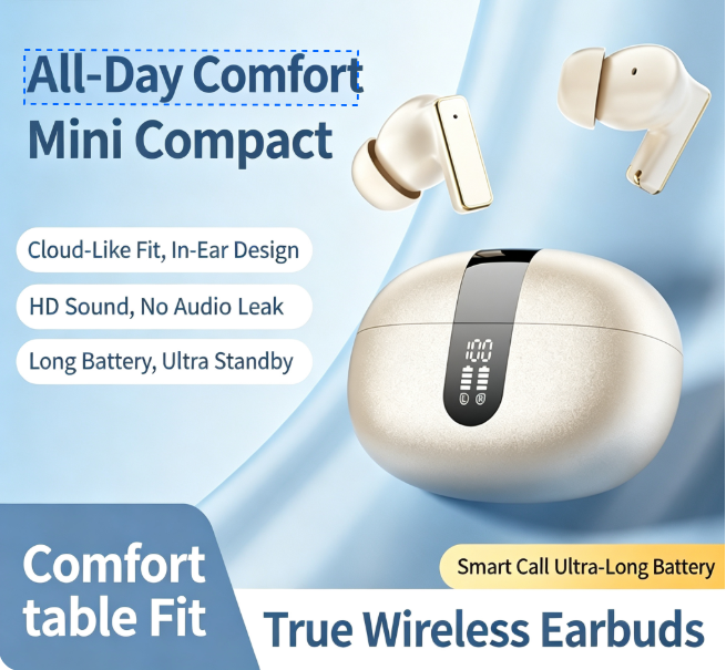 Y8 Bluetooth 6.0 Wireless Heavy Bass Earbuds ENC Noise Cancelling In Ear Headphones,orange