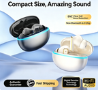 Y9 Wireless Bluetooth 6.0 Heavy Bass Earphones，Cream
