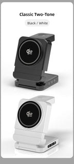 YF3 25W Foldable Rotatable Wireless Charger 3 in 1 Multi Device Charging Dock，black