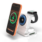 YF3 25W Foldable Rotatable Wireless Charger 3 in 1 Multi Device Charging Dock，white