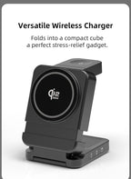 YF3 25W Foldable Rotatable Wireless Charger 3 in 1 Multi Device Charging Dock，white