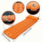 Portable Sleeping Pad, Camping Inflatable Mattress With Pillows, Folding Ultralight Air Cushion For Outdoor Hiking Trekking well - Blue