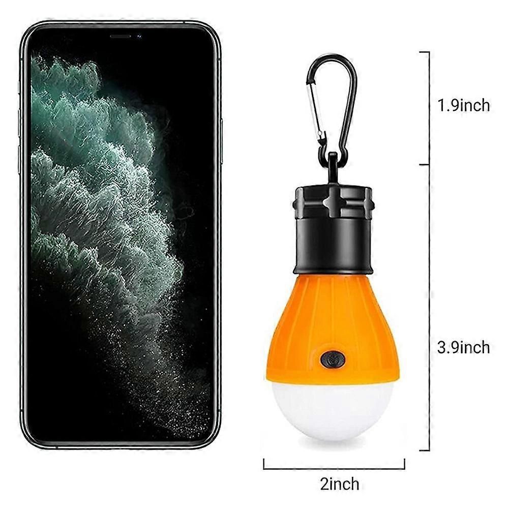 LED Camping Lantern, Super Bright Outdoor Waterproof Light with Hook, Ideal for Hiking, Fishing, Parties, 4-Pack Yellow