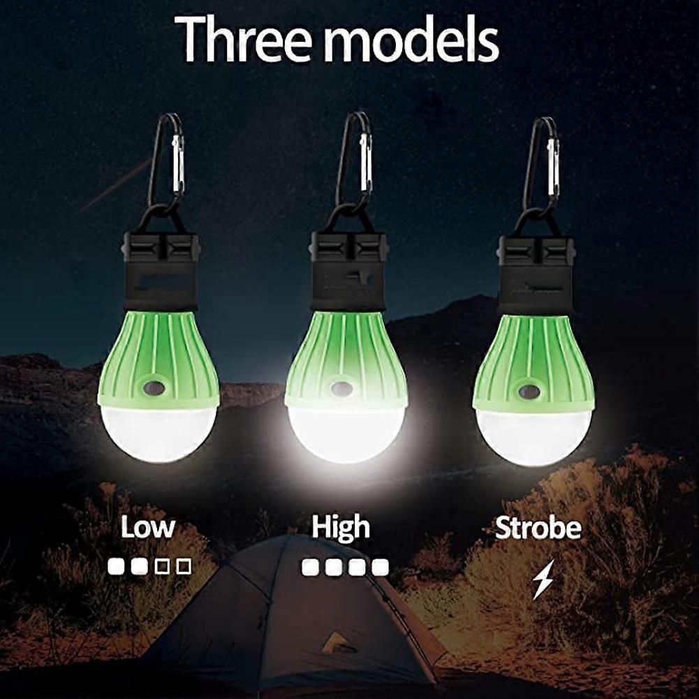 LED Camping Lantern, Super Bright Outdoor Waterproof Light with Hook, Ideal for Hiking, Fishing, Parties, 4-Pack Yellow