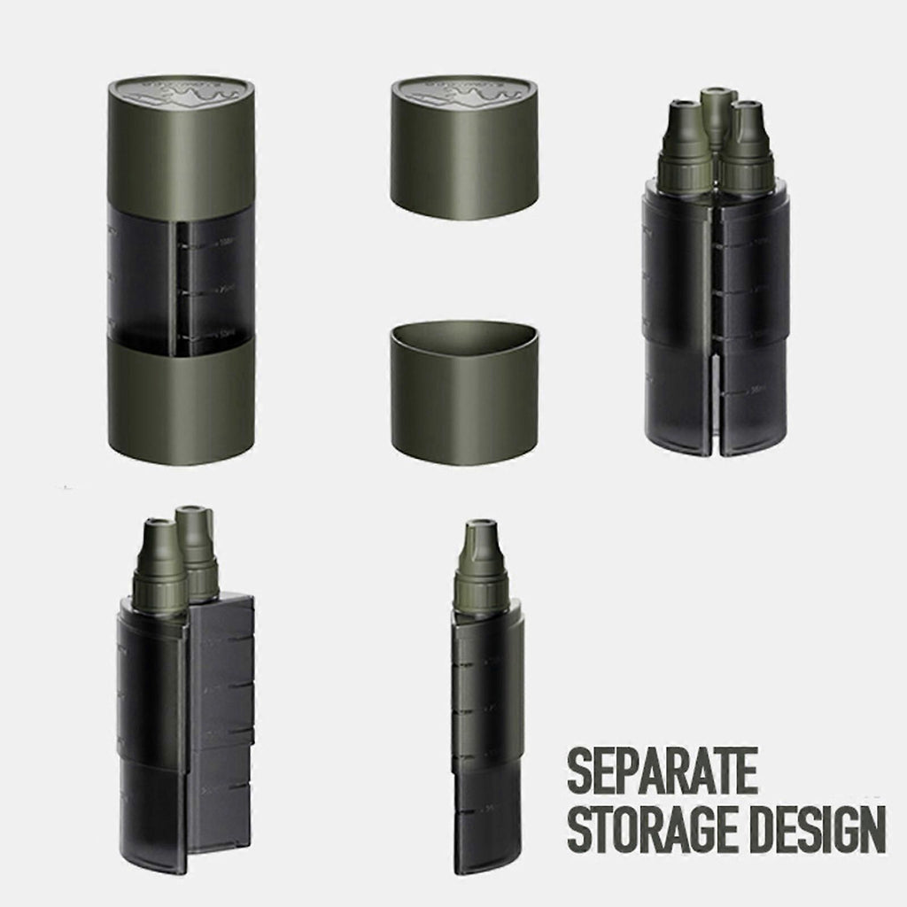 Multifunction Camping Spices Container Seasoning Bottle Spices Jar for Outdoor Camping BBQ with Leakproof Sealing Caps Black