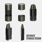 Multifunction Camping Spices Container Seasoning Bottle Spices Jar for Outdoor Camping BBQ with Leakproof Sealing Caps Army Green
