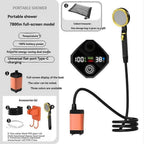 Outdoor Shower Kit Camping Shower Pump Full Screen Digital Display 7800mah Upgraded Low Noice Outdoors Shower Kit Green