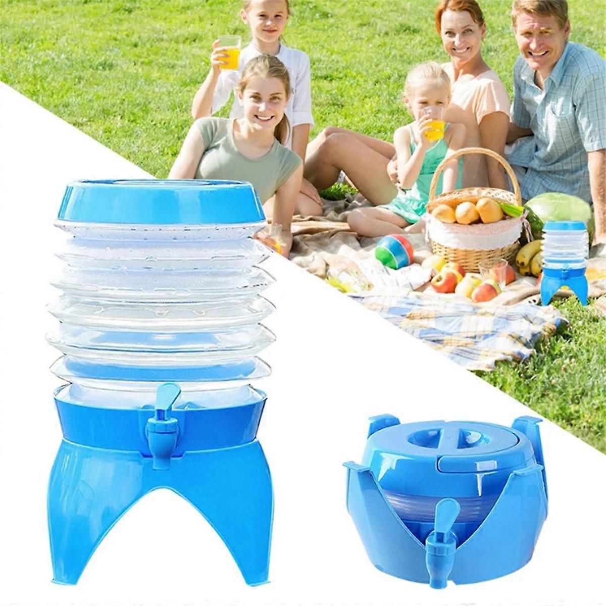 Outdoor Foldable Water Container Camping Folding Water Bucket 3.5L