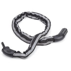 Reflective Black Keyless Bike Antitheft Coded Lock - Five Password Bicycle Cable Lock