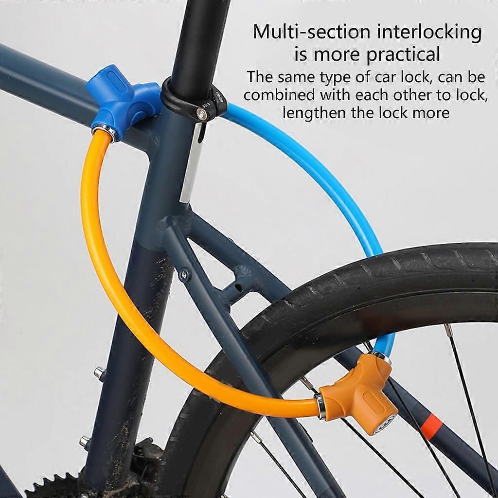 Rings Shape Bicycles Antitheft Lock High Security Mountain Bicycles Lock - Orange