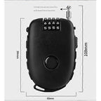 Bike Lock, Bicycle Lock, Cable Lock, Stroller Lock with 70cm Retractable Cable for Bicycles, Skis, Snowboards and Strollers