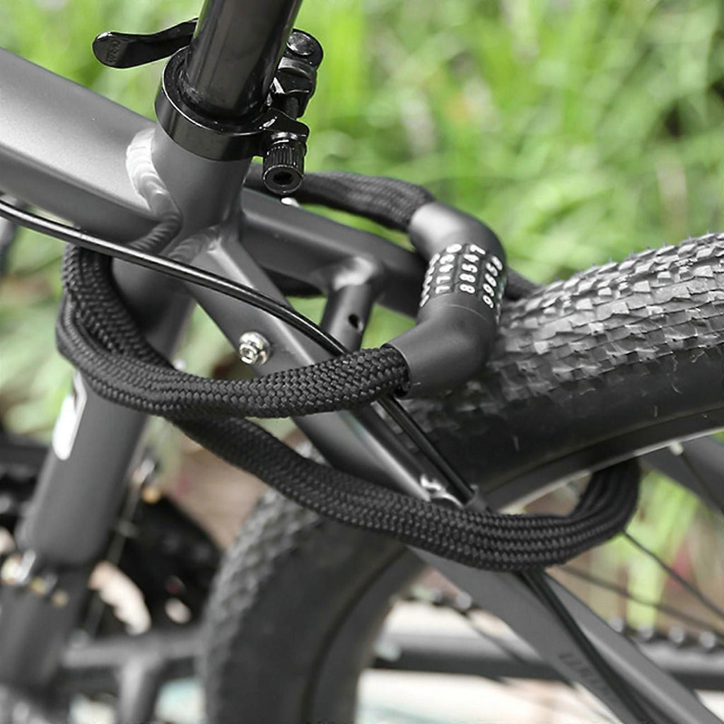 Portable 5-Digit Combination Bike Chain Lock, Keyless Anti-Theft Security Lock for Bicycle, Mountain Bike, Scooter and Motorcycle - Black