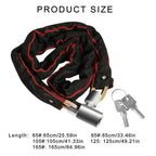 Bicycles Lock Heavy Duty Cycling Locks for Cycle, Motorcycle, Bicycles Locks High Security Bike Chain Lock with 2 Key Multicolor - 65cm