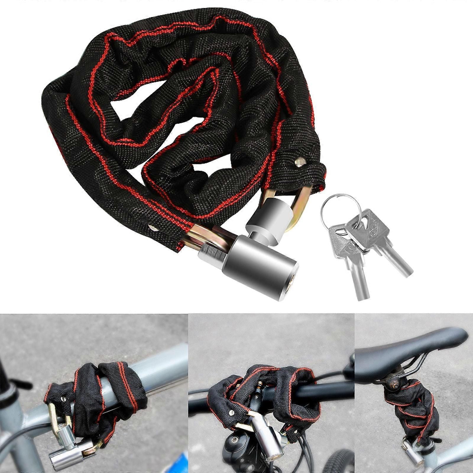 Bicycles Lock Heavy Duty Cycling Locks for Cycle, Motorcycle, Bicycles Locks High Security Bike Chain Lock with 2 Key Multicolor - 85cm