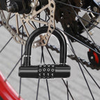 Durability Bike Lock Rusts Resistant Bicycles Lock Multifunction 4 Digits Lock for Bicycles Electric Bike - Red