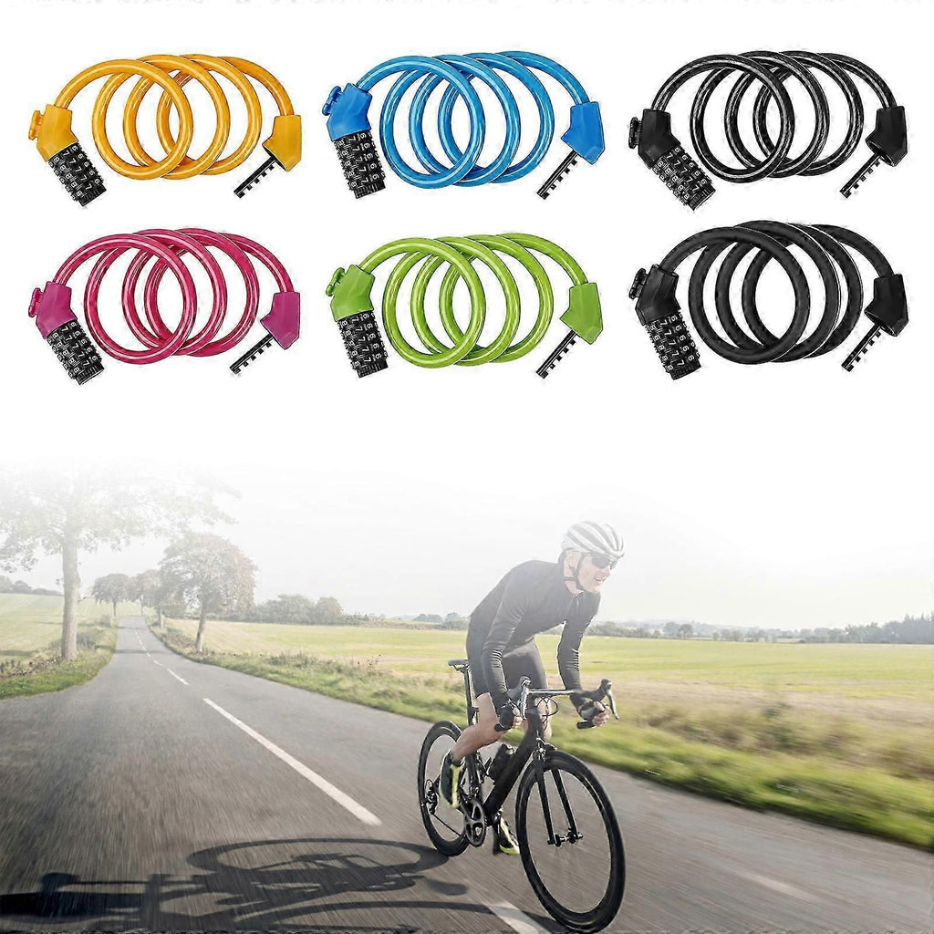 5-Digit Resettable Combination Bike Cable Lock, Self-Coiling Waterproof Anti-Theft Security Lock for Bicycle, Motorcycle, Scooter and Skateboard - Black